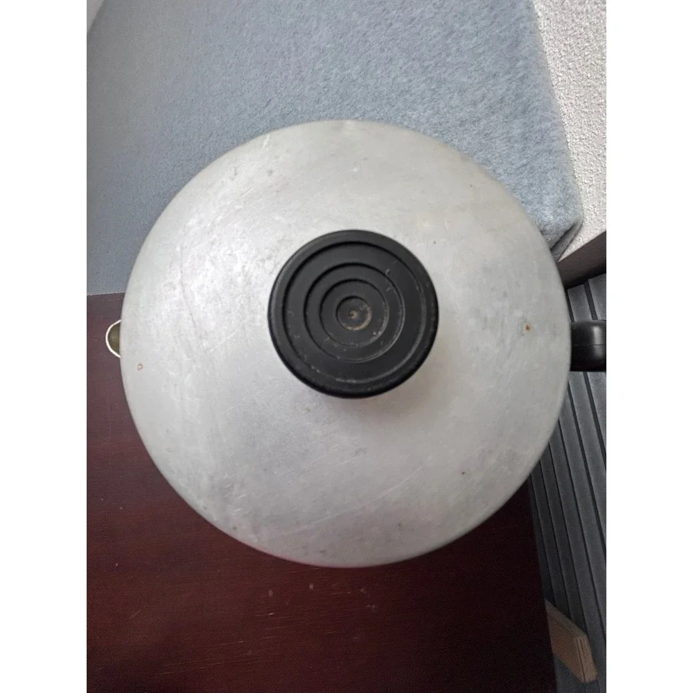 Vintage Aluminum Grease Canister with Strainer and Lid Retro Kitchen Decor